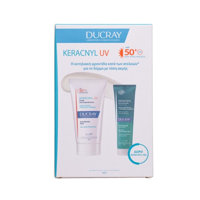 Ducray Keracnyl Promo UV Fluide Anti-imperfections SPF50+ 50ml & Gel Moussant 100ml