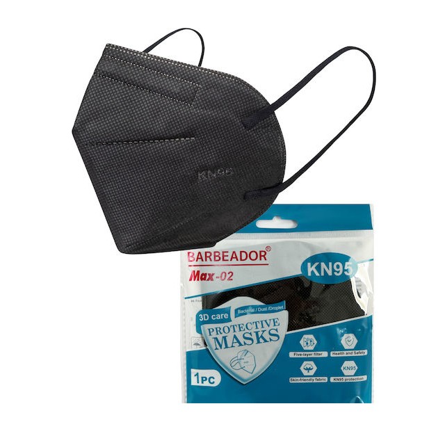 Barbeador Μάσκα Υψηλής Προστασίας FFP2/KN95 Μαύρη 20τμχ