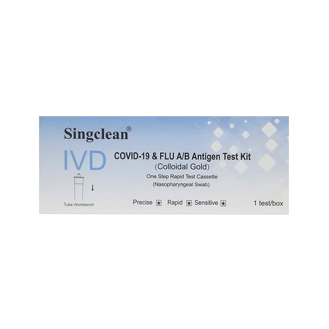 SINGCLEAN - IVD Covid-19 & Flu A/B Antigen Test Kit | 1τμχ