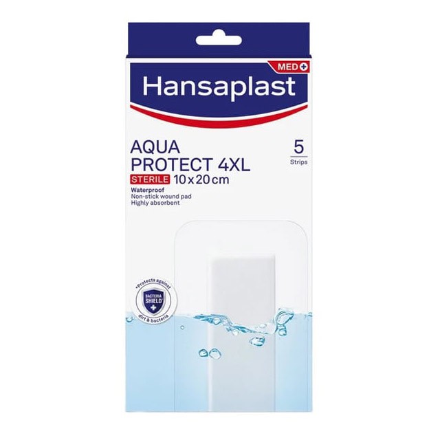 HANSAPLAST - Aqua Protect 4XL Sterile Strips Aδιάβροχα Επιθέματα 10x20cm | 5strips
