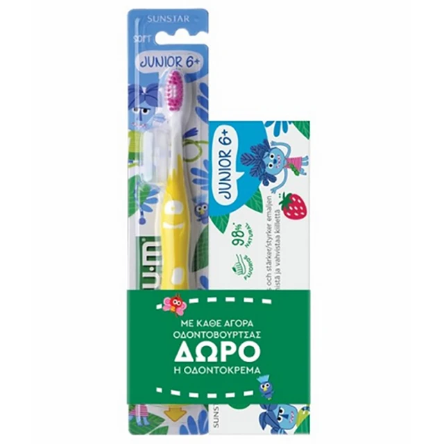 Gum Promo 902M Οδοντόβουρτσα Monster με Μαλακές Τρίχες 6+ σε Διάφορα Χρώματα & Δώρο Οδοντόπαστα 6+ 50ml