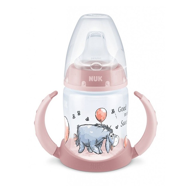 NUK - First Choice Disney Winnie the Pooh Εκπαιδευτικό Μπιμπερό Με Δείκτη Ελέγχου Θερμοκρασίας 6-18m Ροζ (10.527.756) | 150ml