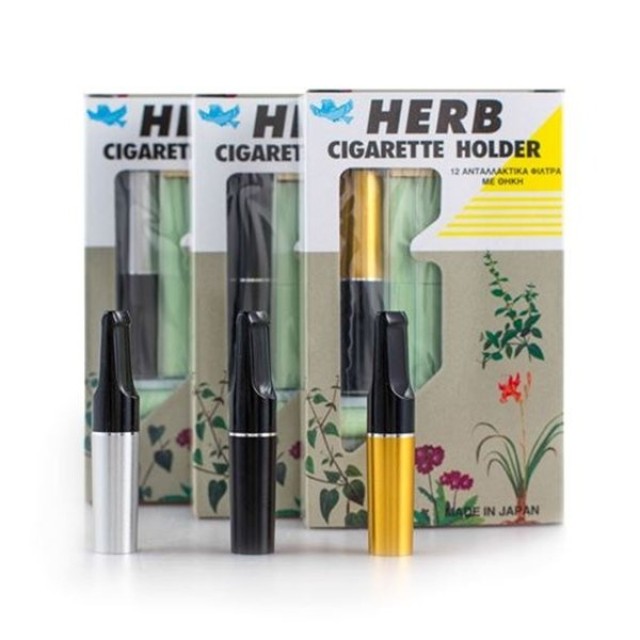 HERB - Cigarette Holder με 12 Ανταλλακτικά Φίλτρα (Gold)