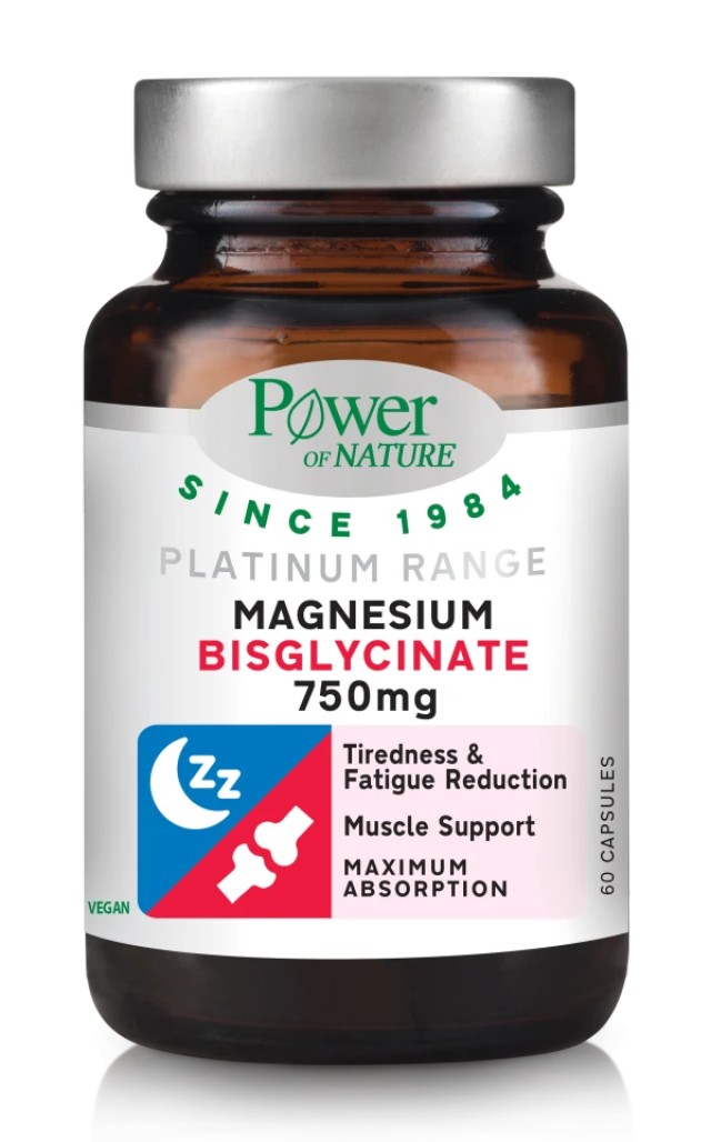 Power of Nature Platinum Range Magnesium Bisglycinate 750mg, 60 κάψουλες