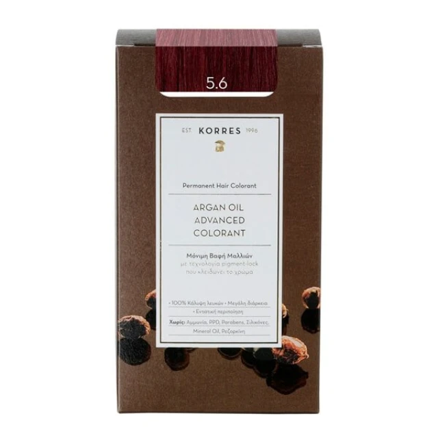 KORRES - ARGAN OIL Advanced Colorant 5.6 Καστανό Ανοιχτό Κόκκινο | 50ml