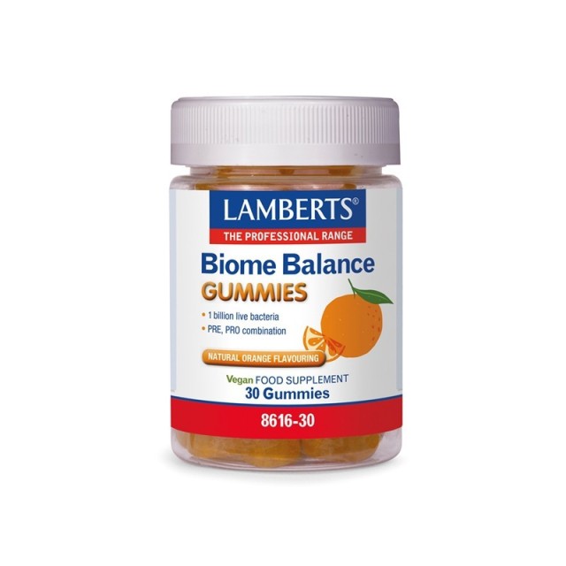 Lamberts Biome Balance Gummies 30 Zελεδάκια - Συμπλήρωμα Διατροφής Mε Πρεβιοτικά Mε Γεύση Πορτοκάλι