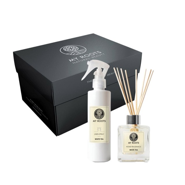 MY ROOTS - White Tea Collection Gift Set White Tea Diffuser Sticks (100ml) & White Tea Linen Spray (200ml)