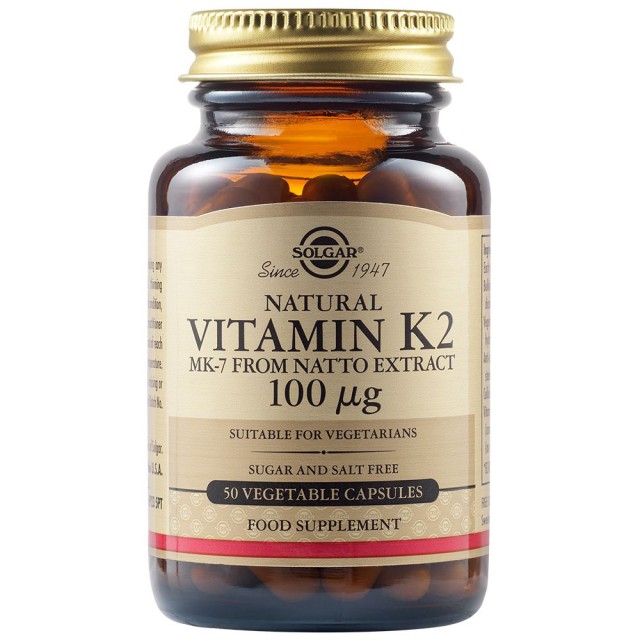 SOLGAR - Natural Vitamin K2 (MK-7) 100 µg | 20 Vegetable caps
