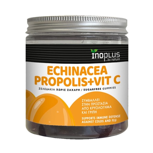 Ino Plus Echinacea Propolis + Vit C 70mg 60 ζελεδάκια Πορτοκάλι