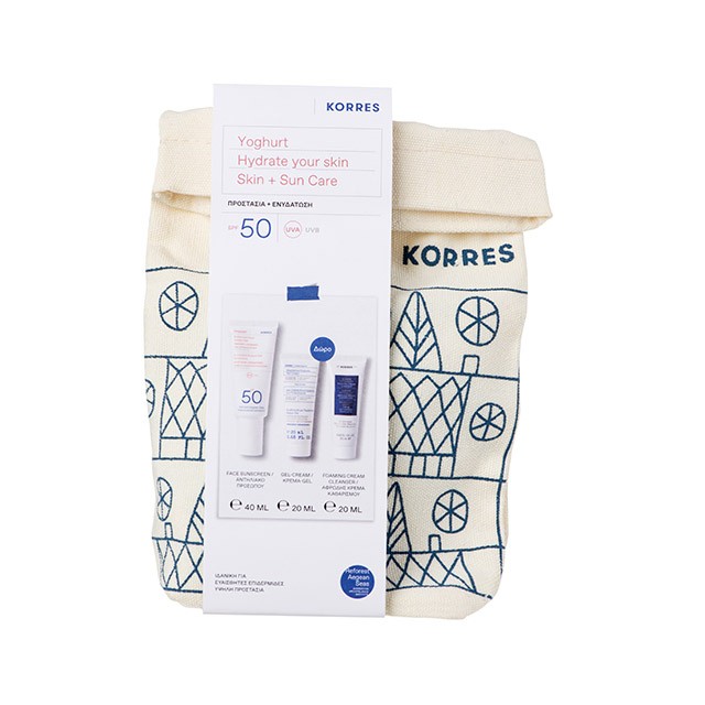 KORRES - Promo Yoghurt Sunscreen Face Cream-Gel SPF50 (40ml) & ΔΩΡΟ Greek Yoghurt Nourishing Probiotic Gel Cream (20ml) & Foaming Cream Cleanser (20ml)