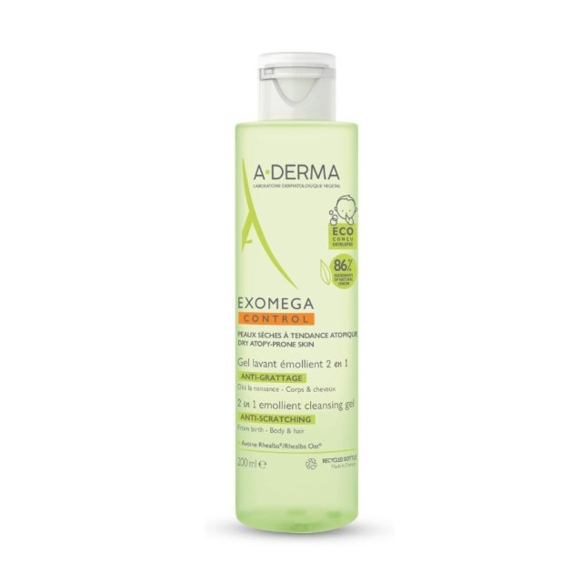 ADERMA - Exomega Control Gel Lavant Emollient 2 en 1 | 200ml