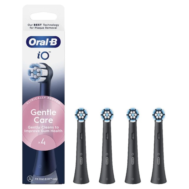 Oral-B iO Gentle Care Ανταλλακτικές Κεφαλές για Ηλεκτρική Οδοντόβουρτσα Black, 4τμχ