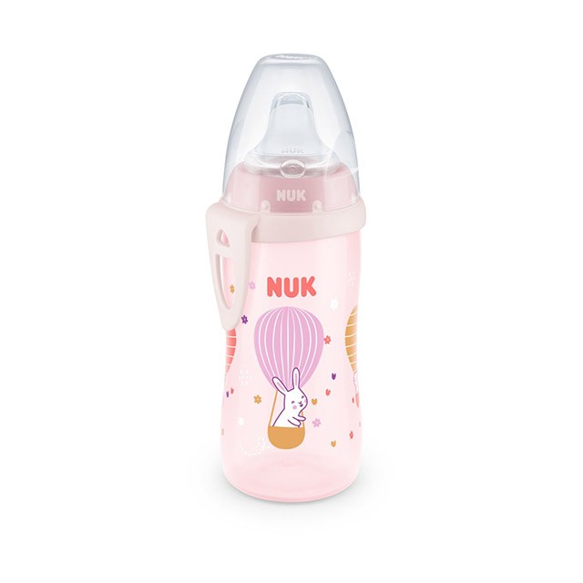 NUK - First Choice Active Cup  Παγουράκι Ροζ με ρύγχος σιλικόνης 12m+ (10.527.315)| 300 ml