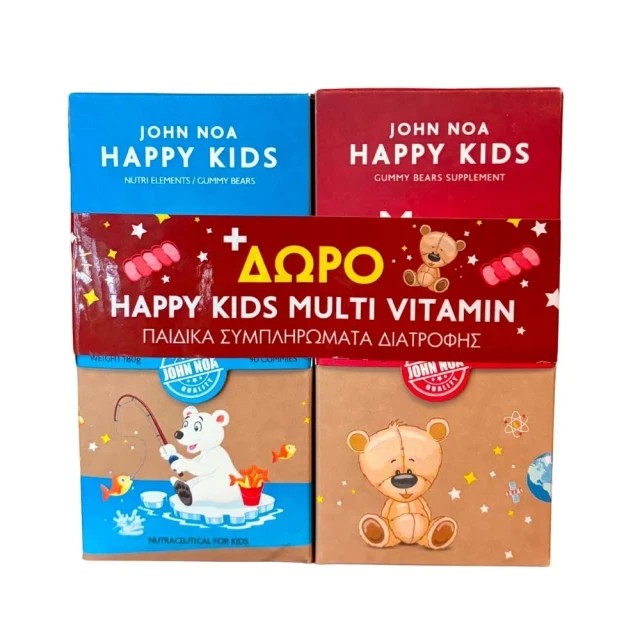 John Noa Promo Happy Kids με Omega 3/6/9 D3 Plus Vit E, 90gummies & ΔΩΡΟ Multivitamin, 90gummies, 1set