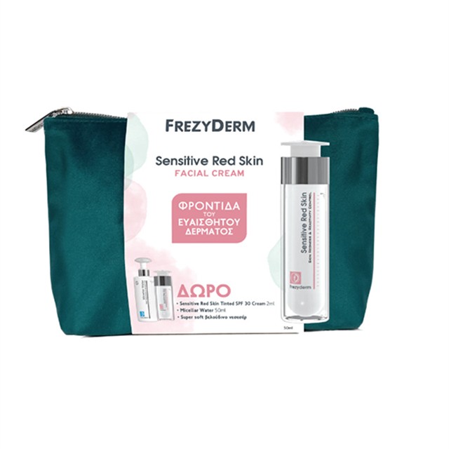 Frezyderm - Promo Sensitive Red Skin Facial Cream 50ml & Micellar Water 50ml & Sensitive Red Skin Tinted Spf 30 2 ml