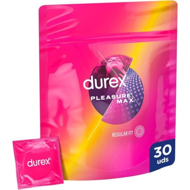 Durex Pleasure Max Προφυλακτικά Με Κουκιδες και Ραβδώσεις Κανονική Εφαρμογή,30 τεμάχια