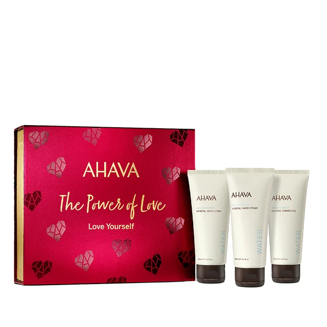 AHAVA - Love Your Self Mineral Hand Cream (100ml) & Mineral Body Lotion (100ml) & Mineral Shower Gel (100ml)