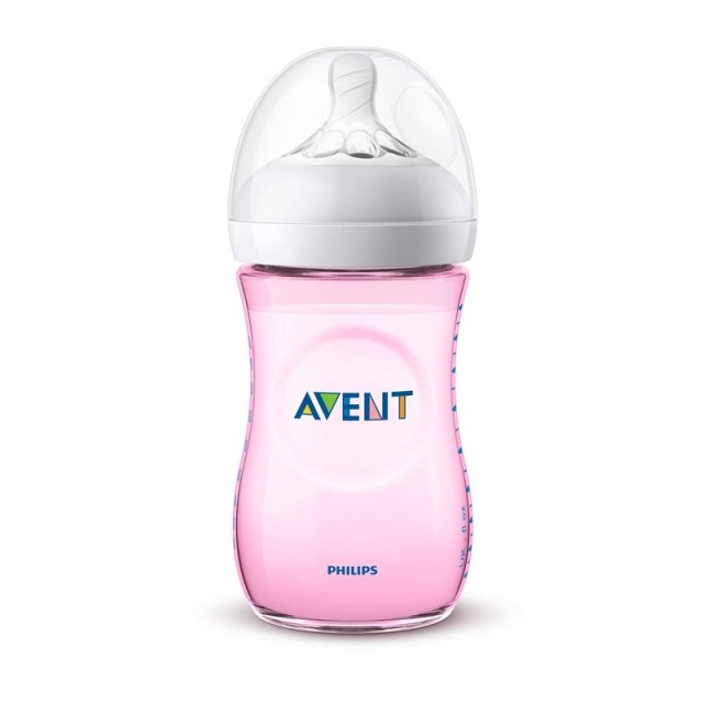 AVENT - Natural Πλαστικό Μπιμπερό 1m+ (SCF034/17) Ροζ | 260ml