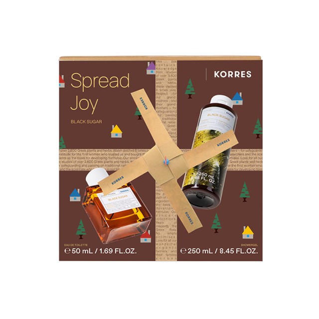 KORRES - Spread Joy Black Sugar Eau De Toilette (50ml) & Black Sugar Shower Gel (250ml)