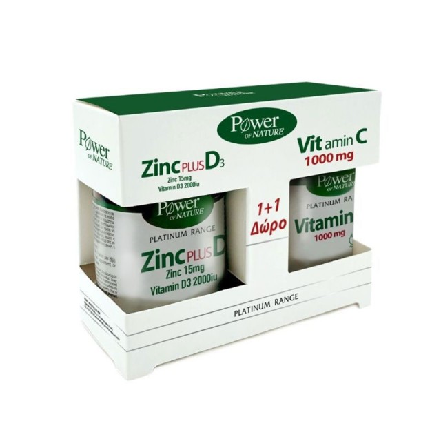 POWER HEALTH - Platinum Range Zinc PLUS D3 (30 caps) & Vitamin C 1000mg  (20 caps)