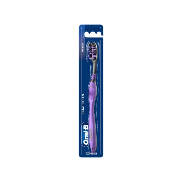 Oral-B Dual Clean Χειροκίνητη Οδοντόβουρτσα Μέτρια 1 Τεμάχιο