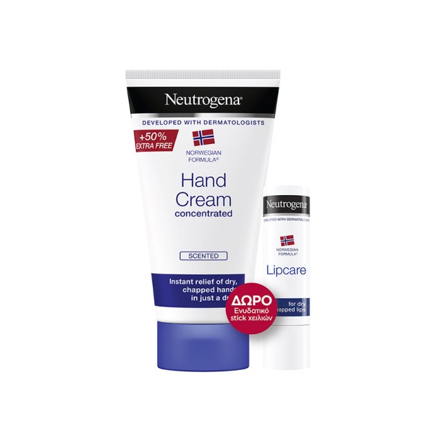 NEUTROGENA - Promo Pack Hand Cream (75ml) & Δώρο Lip Moisturizer (4,8gr)