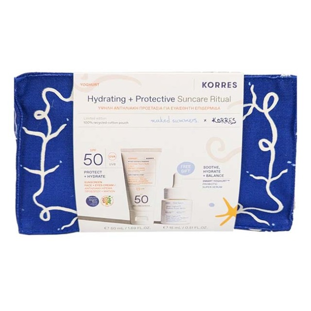 Korres Promo Yoghurt Sunscreen Face & Eyes Cream Spf50, 50ml & Δώρο Smart Probiotic Super Serum 15ml & Νεσεσέρ