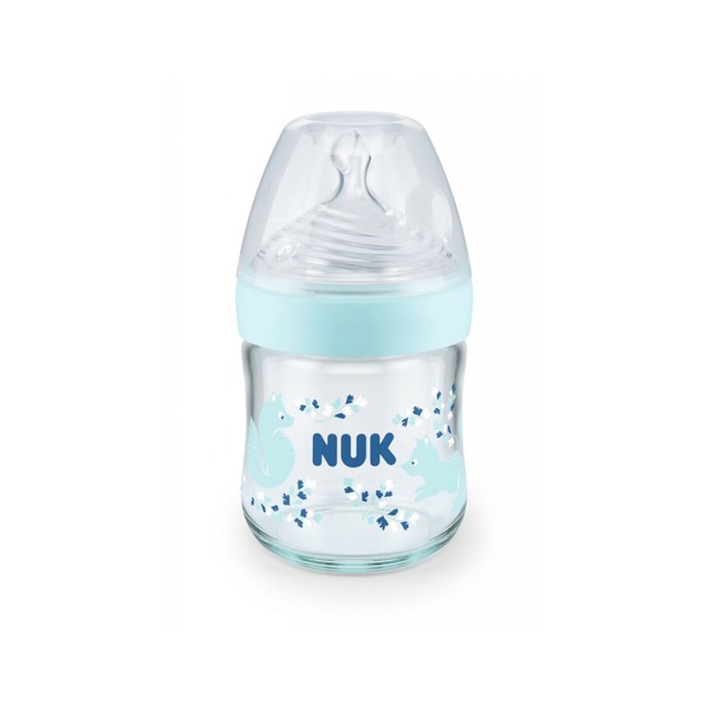 NUK - Nature Sense Μπιμπερό γυάλινο Θηλή σιλικόνης Μπλέ Small (10.747.112) |120ml