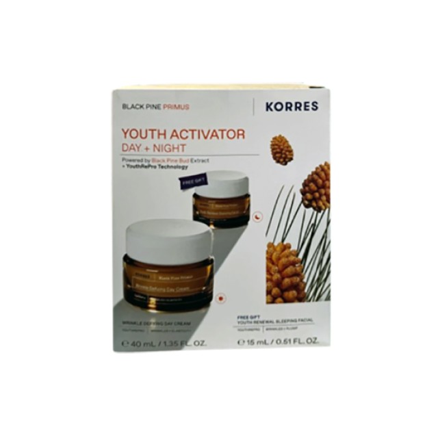 Korres Promo Black Pine Primus Wrinkle Defying Κρέμα Νεότητας Ημέρας 40ml & Δώρο Youth Renewal Sleeping Κρέμα Νεότητας Νύχτας 15ml