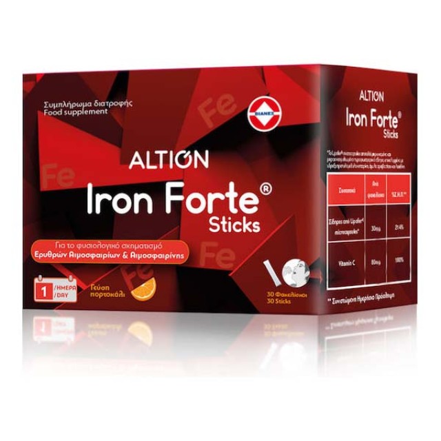 Altion Iron Forte Sticks με Γεύση Πορτοκάλι, 30 τεμάχια