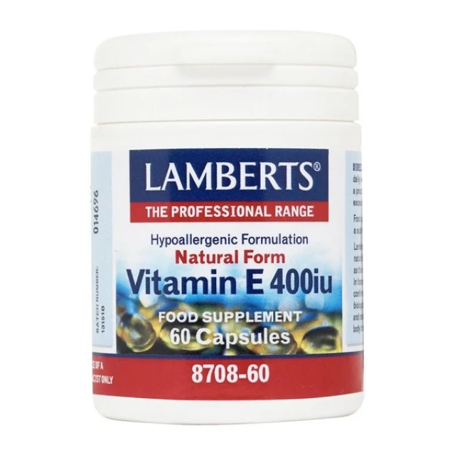 Lamberts Vitamin E 400iu Natural Form, Συμπλήρωμα Διατροφής Με Βιταμίνη Ε 60 Κάψουλες