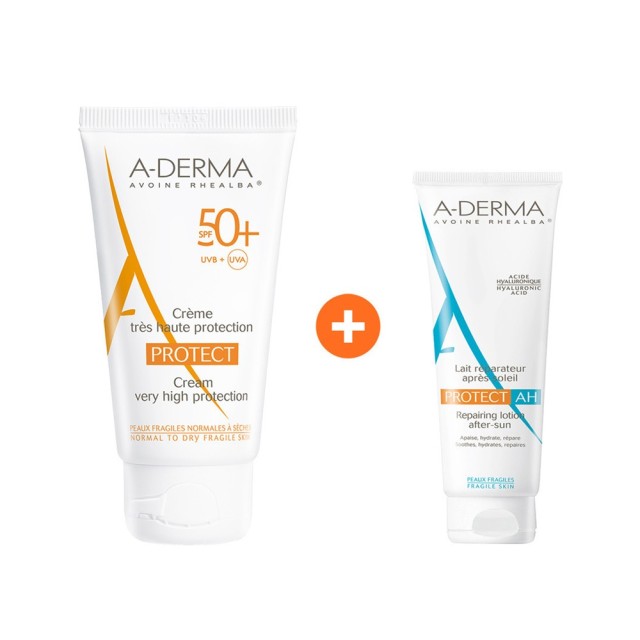 ADERMA - Protect Creme Tres Haute Protection SPF50+ (40ml) & Protect AH Lait Reparateur Apres Soleil (100ml)