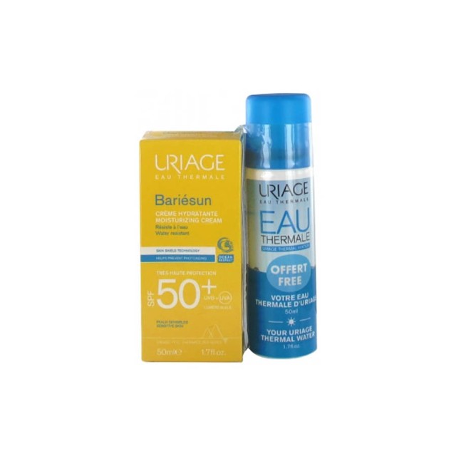 URIAGE - Bariesun Moisturizing Cream SPF50  (50ml) & Δώρο Eau Thermale Spray (50ml)