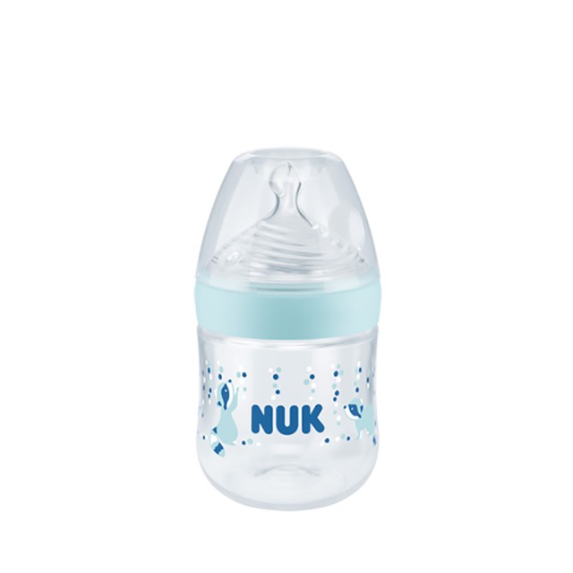 NUK - Nature Sense Μπιμπερό Πλαστικό Μπλε με Θηλή σιλικόνης Even Softer Small (10.743.022)|150ml