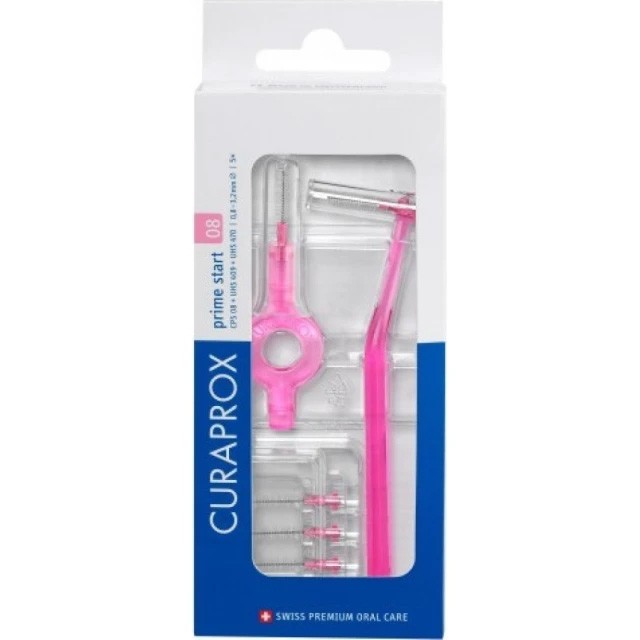 Curaprox Cps Prime Start 08 5τμχ - Μεσοδόντια Βουρτσάκια Με Λαβές Ροζ