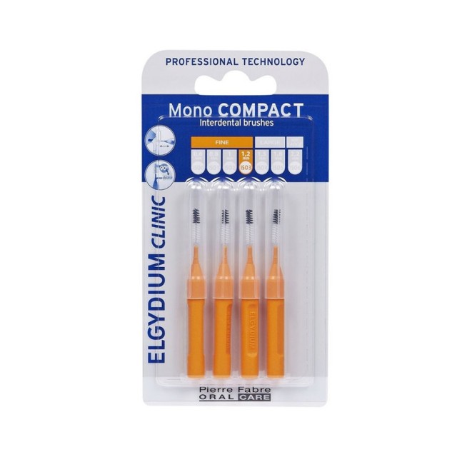 ELGYDIUM - Clinic Mono Compact Interdental Brushes Orange 0.6mm | 4τμχ