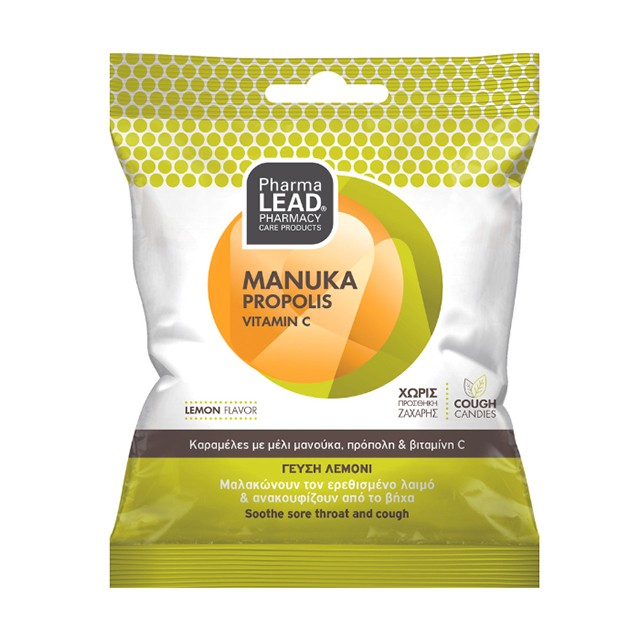 PharmaLead Manuka Propolis & Vitamin C Cough Candies Lemon Flavor 40g