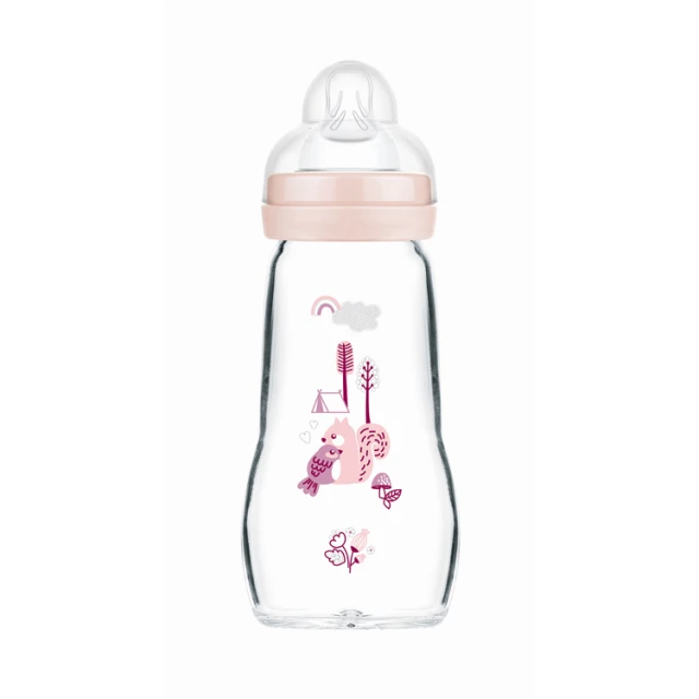 MAM - Feel Good Premium Glass Γυάλινο Μπιμπερό 2m+ Girl (375SG) | 260ml