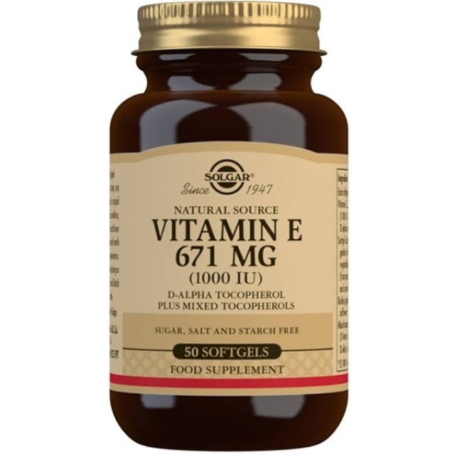 SOLGAR - Vitamin E 671mg (1000iu) | 50 softgels