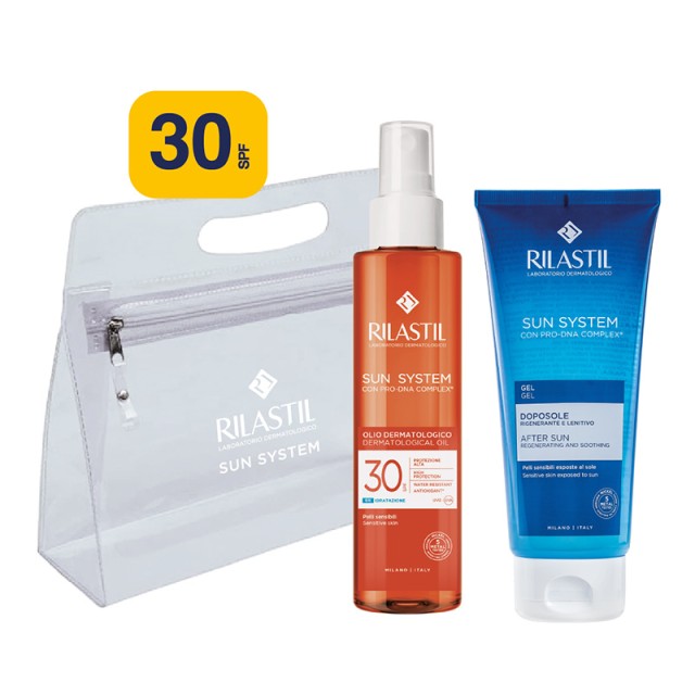 RILASTIL - Sun System Dermatological Oil SPF30 (200ml) & ΔΩΡΟ After Sun Gel  (200ml)