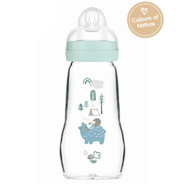 MAM - Feel Good Forest Γυάλινο Μπιμπερό Blue 2m+ (377S) | 260ml