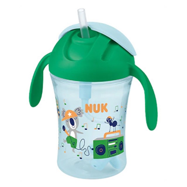 NUK - Motion Cup Πράσινο με μαλακό καλαμάκι 8+m (10.510.316) | 230ml