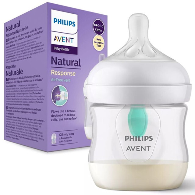 Philips Avent Μπιμπερό Natural Response με αεραγωγό Airfree Vent 0-3m 125ml