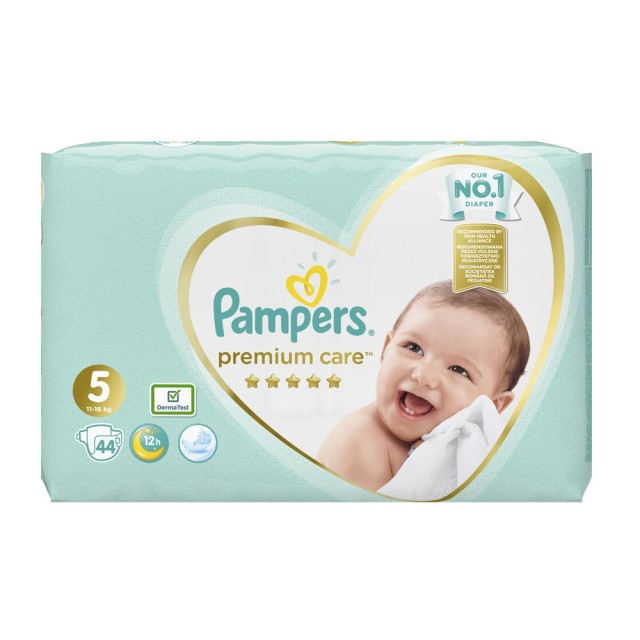 PAMPERS - Premium Care Πάνες  Jumbo Pack No.5 (Junior) 11-16kg | 44τμχ