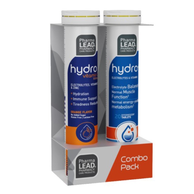 Pharmalead Promo Hydro Vitamin C 1000mg with Orange Flavor, 20 Αναβράζοντα Δισκία & Hydro+, 20 Αναβράζοντα Δισκία