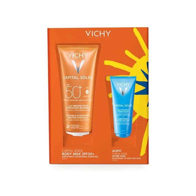 Vichy Promo Capital Soleil Invisible Hydrating Αντηλιακό Γαλάκτωμα SPF50+ 300ml & Δώρο Capital Soleil After Sun Καταπραϋντικό Γαλάκτωμα για Μετά τον Ήλιο 100ml