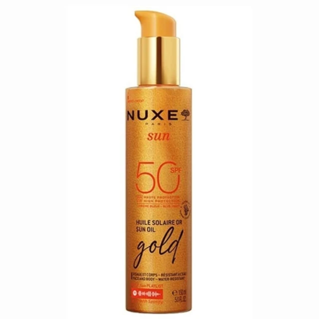 NUXE - Sun Oil Gold Ιριδίζον Αντηλιακό Λάδι Προσώπου & Σώματος SPF50, 150ml