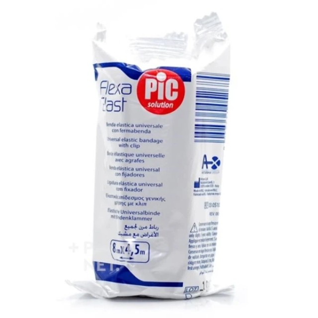 Pic Solution Flexa Elast Ελαστικός Επίδεσμος με Κλιπ 8cm x 4.5m, 1 Τεμάχιο