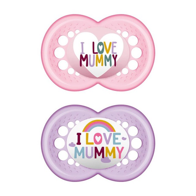 MAM - Ι Love Mummy & Daddy Πιπίλα Σιλικόνης 6-16m Girl (170SG1) | 2τμχ