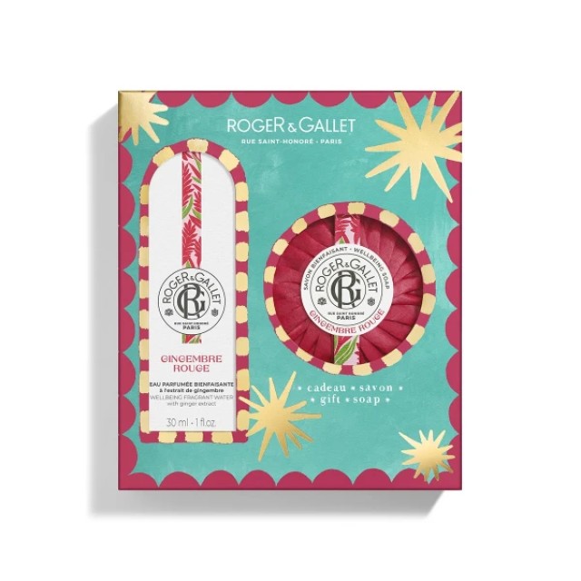 Roger & Gallet Promo Gingembre Rouge with Wellbeing Fragrant Water 30ml & Soap Bar 100g